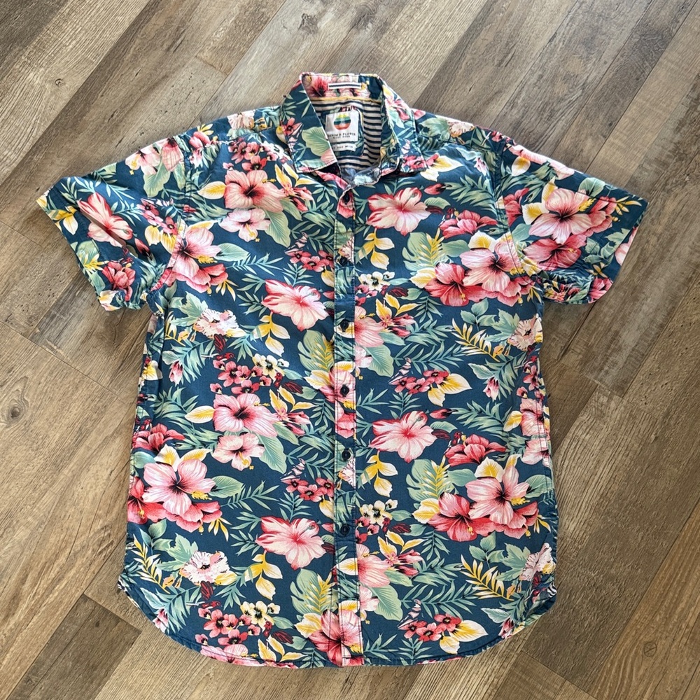 Denim & Flower Floral Hawaiian Shirt for Men size S